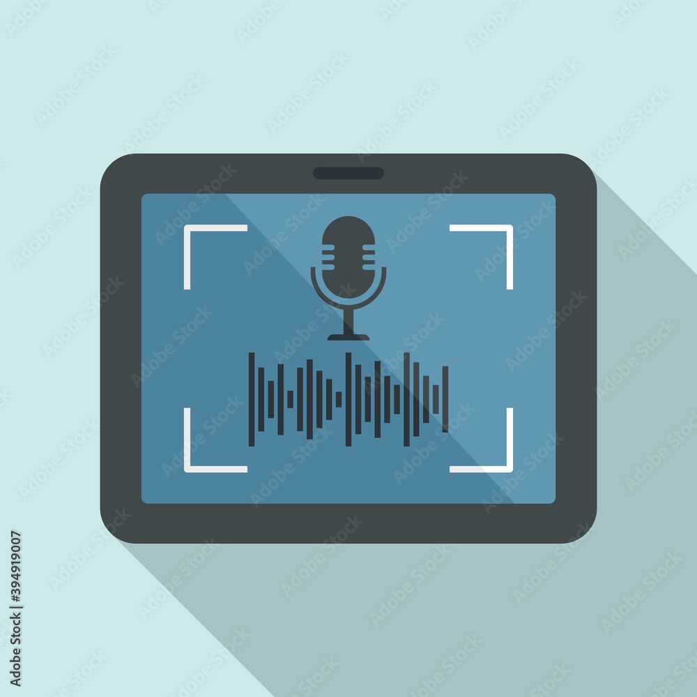 Tablet screen recording icon. Flat illustration of tablet screen recording vector icon for web design Tablet screen recording icon. Flat illustration of tablet screen recording vector icon for web design