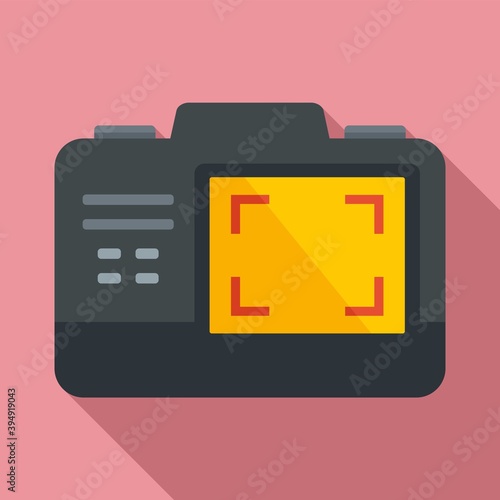 Video camera screen recording icon. Flat illustration of video camera screen recording vector icon for web design