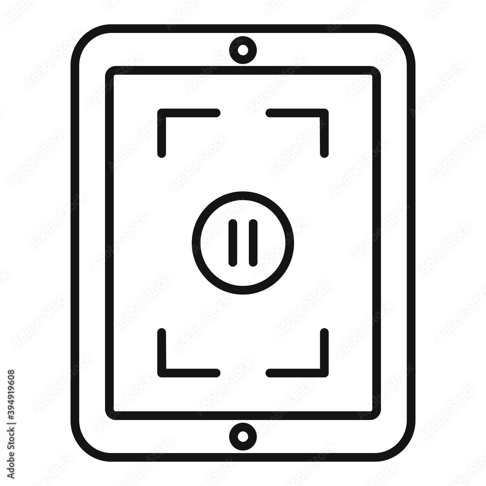 Pause screen recording icon. Outline pause screen recording vector icon for web design isolated on white background Pause screen recording icon. Outline pause screen recording vector icon for web design isolated on white background
