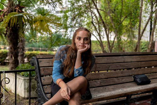 woman sitting on a bench
