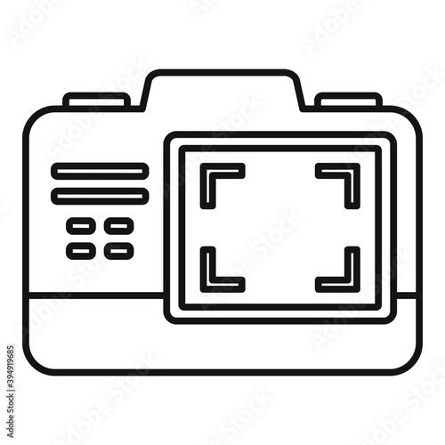 Video camera screen recording icon. Outline video camera screen recording vector icon for web design isolated on white background