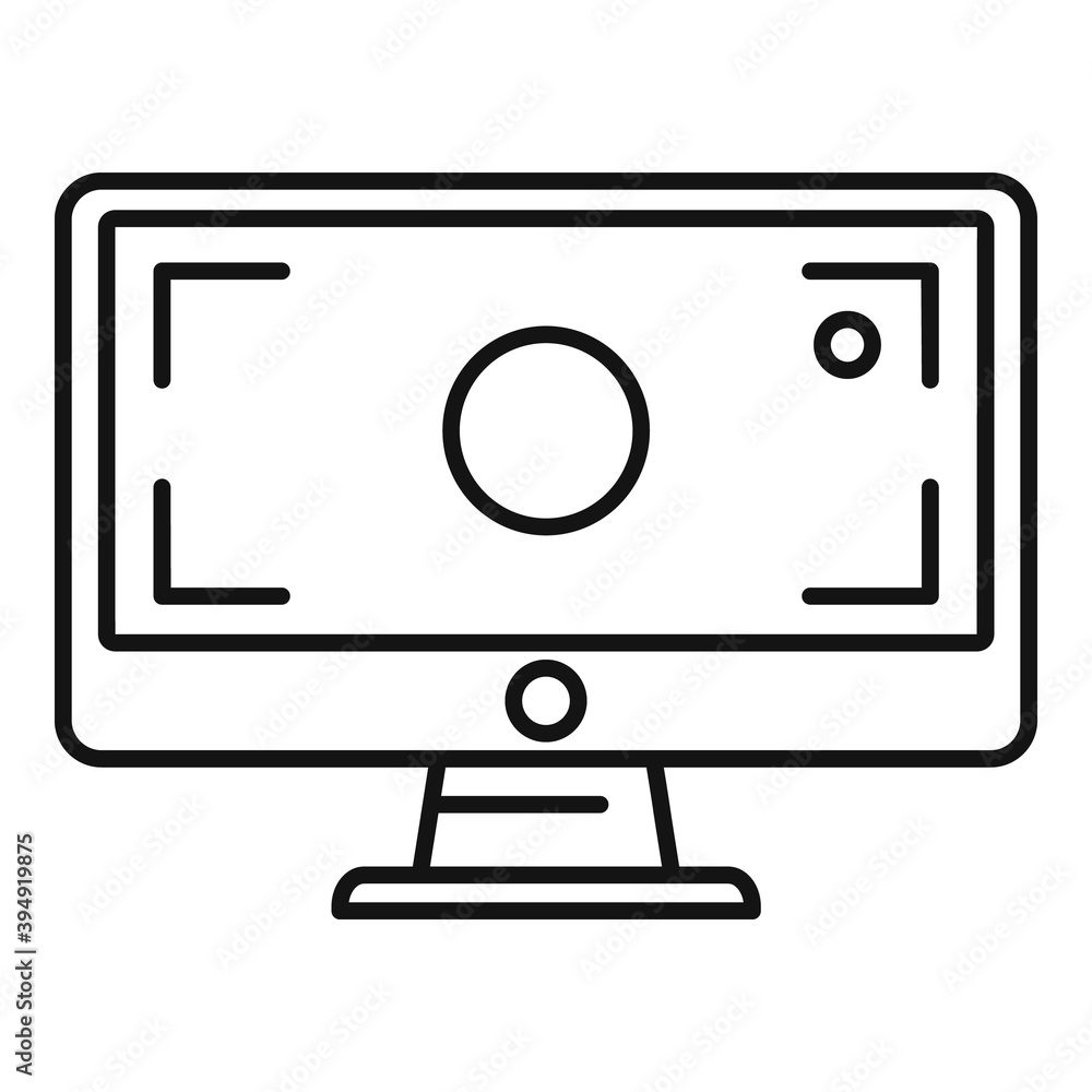 Display recording icon. Outline display recording vector icon for web design isolated on white background Display recording icon. Outline display recording vector icon for web design isolated on white background