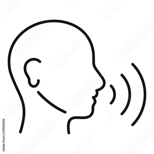 Training speech therapist icon. Outline training speech therapist vector icon for web design isolated on white background