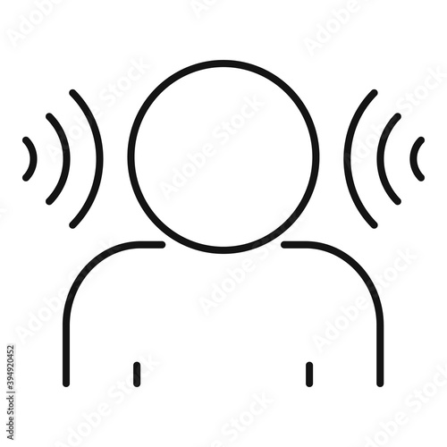 Sound speech therapist icon. Outline sound speech therapist vector icon for web design isolated on white background