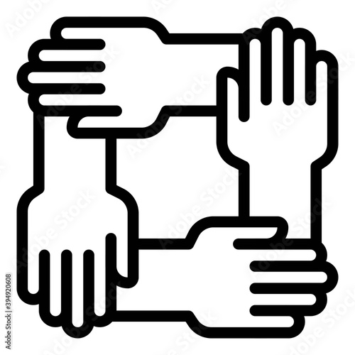 Collabrolate of hands icon, Protest related vector
