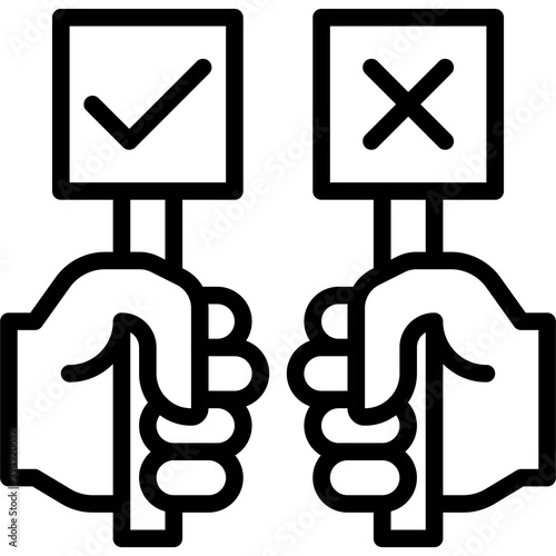 Correct and Incorrect sign icon, Protest related vector