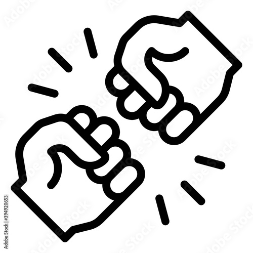 Fist crashing icon, Protest related vector