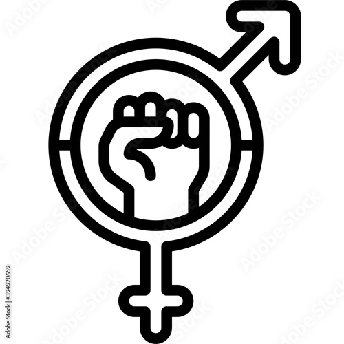 Male and female equality icon, Protest related vector
