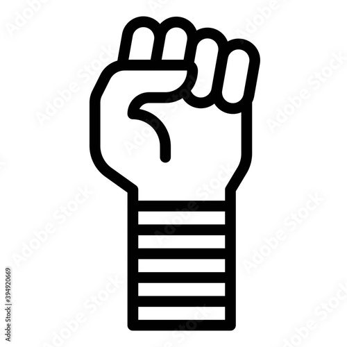Prisoner raised fist icon, Protest related vector