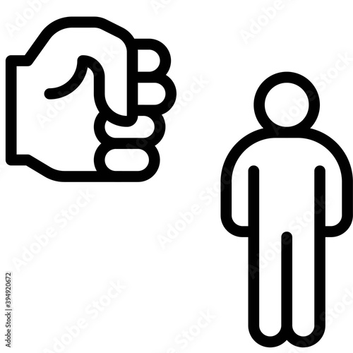Fist with human icon, Protest related vector