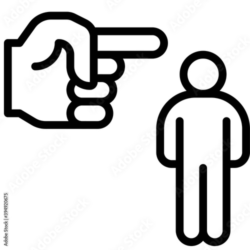Hand pointing at human icon, Protest related vector