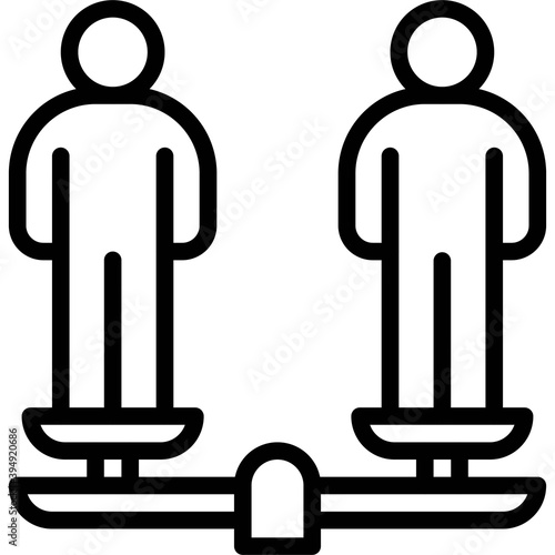 Balanced scale with two human icon, Protest related vector