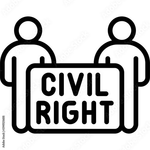 Protester with civil right sign icon, Protest related vector