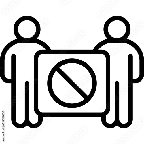Protester with stop sign icon, Protest related vector