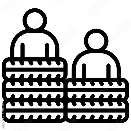 Tires barrier icon, Protest related vector