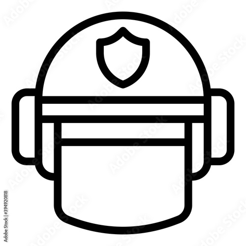 Riot protection helmet icon, Protest related vector