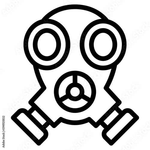 Gas mask icon, Protest related vector
