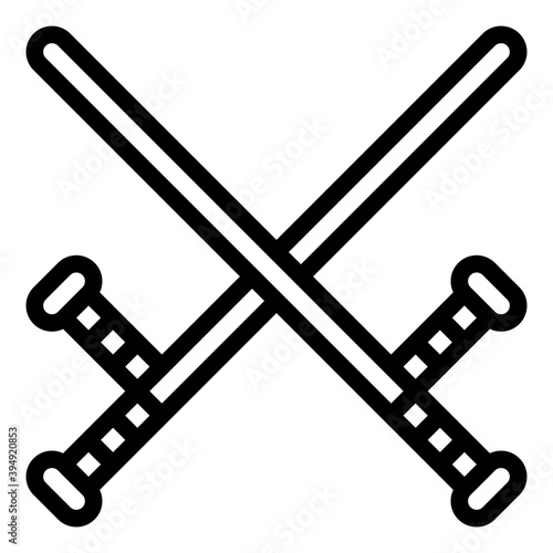 Batons icon, Protest related vector