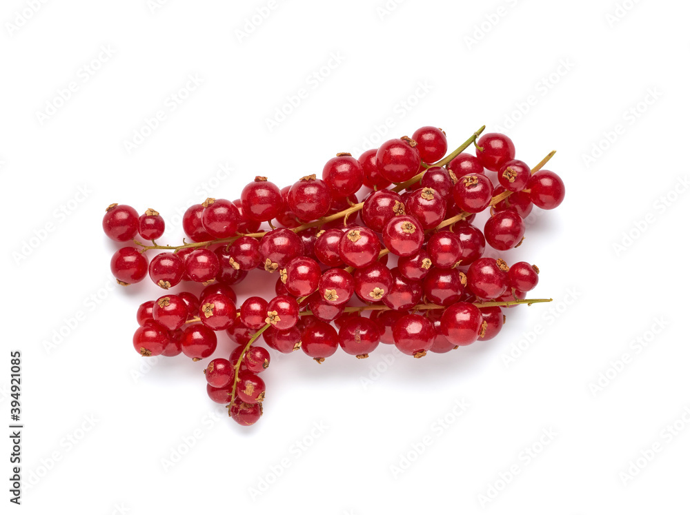 Creative layout made of red currant on the white background. Flat lay. Food concept. Creative layout made of red currant on the white background. Flat lay. Food concept.