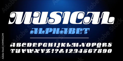 Musical alphabet; An ultra modern futuristic alphabet with a lyrical and musical feel.