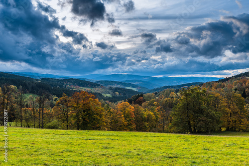 Fototapeta Naklejka Na Ścianę i Meble -  Beautiful landscape of the Czech Republic area of the Sumava National Park.
