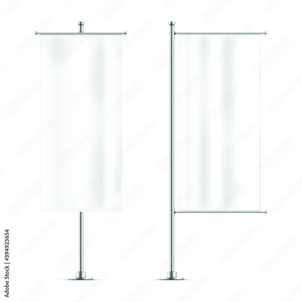 White flag banner mockup set White flag banner mockup set