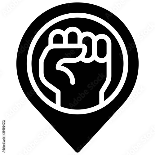 Protest location icon, Protest related vector