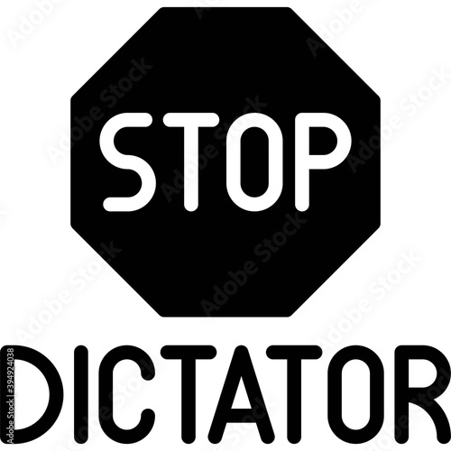 Stop dictator icon, Protest related vector