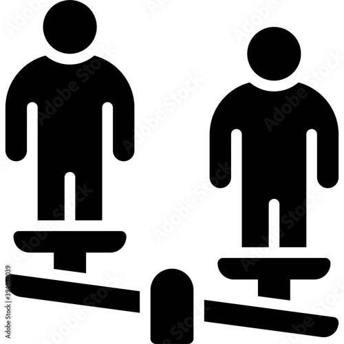 Unbalanced scale with two human icon, Protest related vector