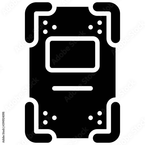 Riot shield icon, Protest related vector