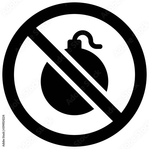 No bomb icon, Protest related vector