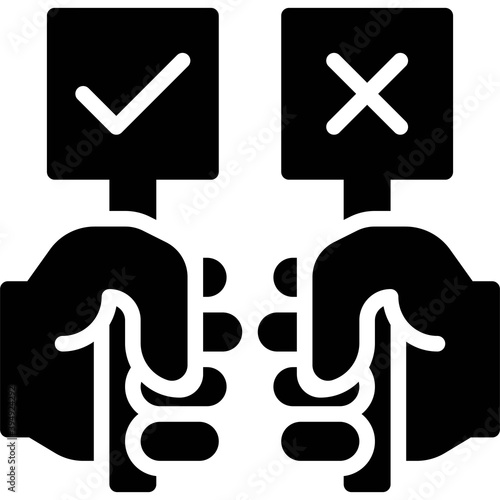 Correct and Incorrect sign icon, Protest related vector