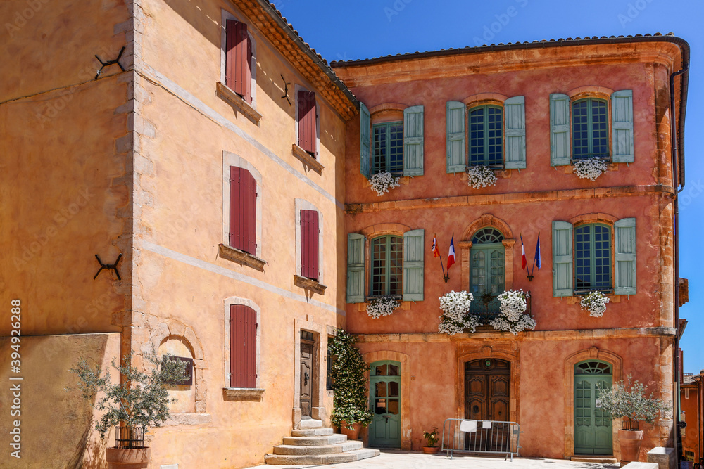 The most beautiful city hall of Roussillon in Provence,Luberon