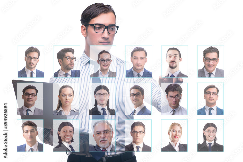 Recruitment and employment concept with businessman Recruitment and employment concept with businessman