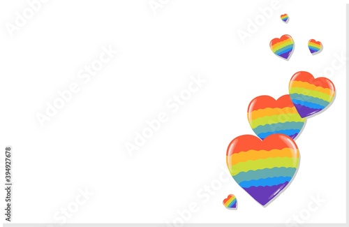 Gay Pride. LGBT concept. Cartoon vector colorful illustration. Valentine's Day. Rainbow heart. Lesbian-gay-bisexual-transgender. Rainbow love concept. Vector illustration.