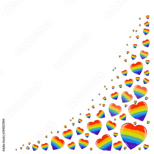 Gay Pride. LGBT concept. Cartoon vector colorful illustration. Valentine's Day. Rainbow heart. Lesbian-gay-bisexual-transgender. Rainbow love concept. Vector illustration.