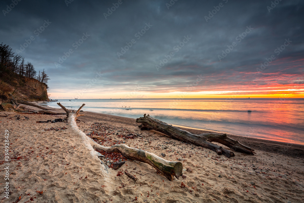 Amazing landscape of the beach at Orlowo cliff at sunrise, Gdynia. Poland Amazing landscape of the beach at Orlowo cliff at sunrise, Gdynia. Poland
