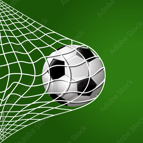 football hitting goal net background © petrrgoskov
