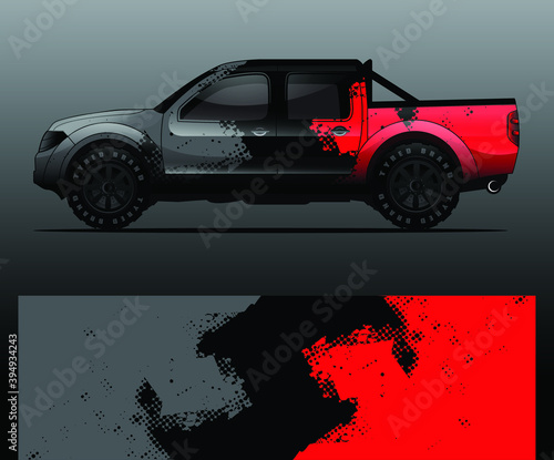 Truck decal graphic wrap vector, abstract background