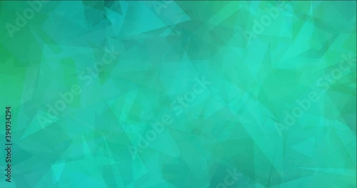 4K looping light green video with polygonal materials. Shining colorful animation in simple style. Slideshow for web sites. 4096 x 2160, 30 fps. Codec Photo JPEG.