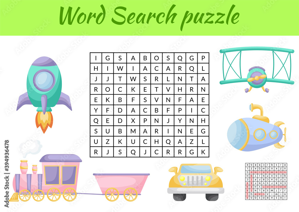 Game template word search puzzle of animals for children with pictures ...