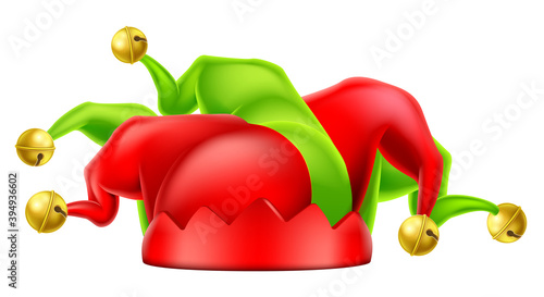 A court jester or carnival joker clown costume fool hat