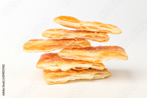Sweet crackers on white background