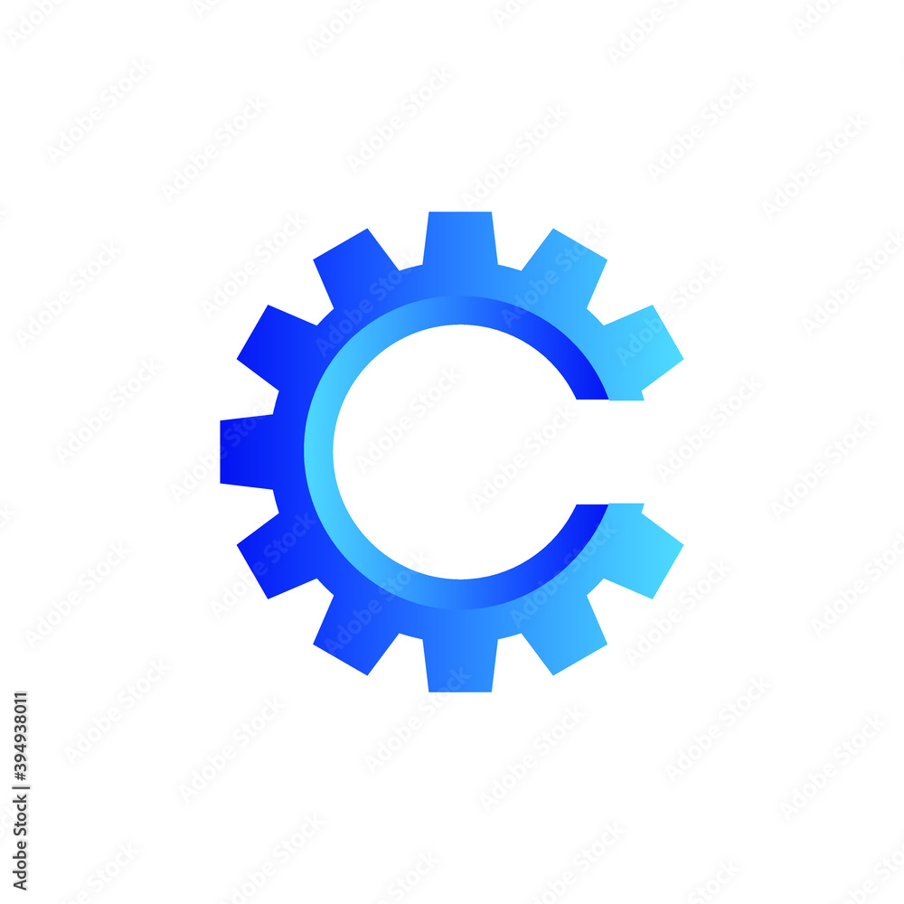 Letter C Gear Logo Vector Design. Gear icon Stock illustration. Letter C Gear Logo Vector Design. Gear icon Stock illustration.