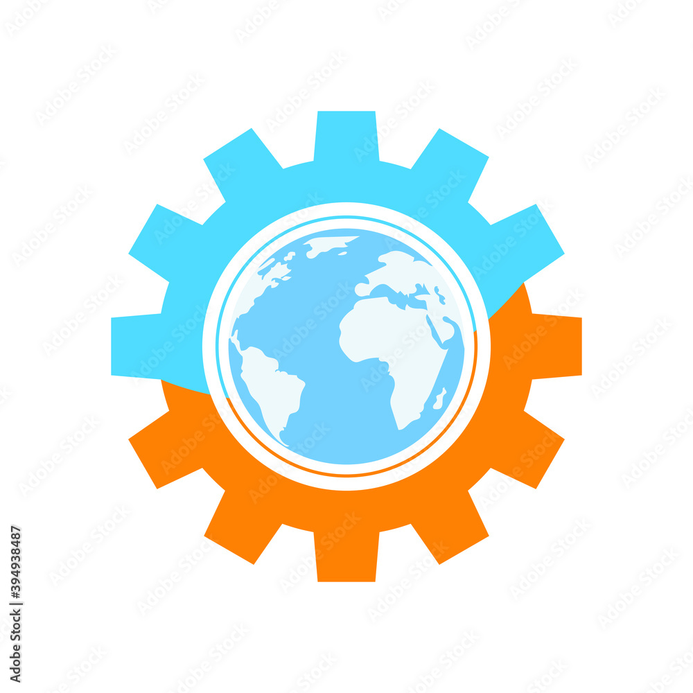 Gear technology vector logo, icon template. This logo is suitable for factory, technology, website, digital, wheel.