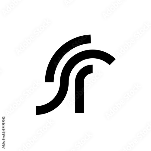 Minimalist logo about r and with spartan symbol