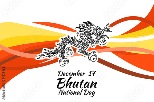 December 17, National day of Bhutan vector illustration. Suitable for greeting card, poster and banner.