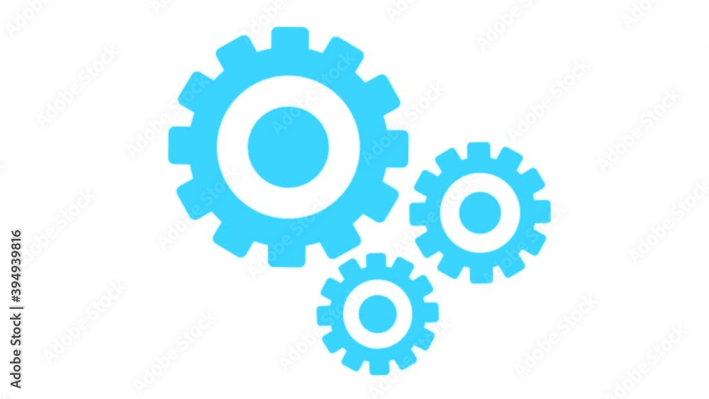 Rotating gears on a white background. Flat animation with alpha channel. Rotating gears on a white background. Flat animation with alpha channel.