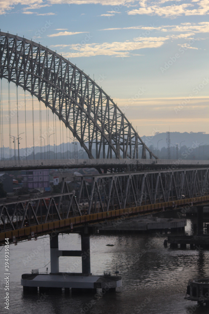 Naklejka premium bridge over the river