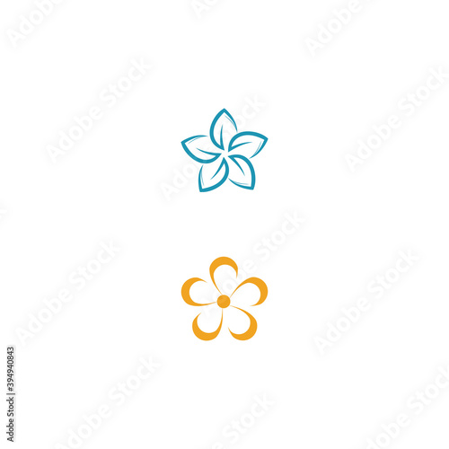 Beauty plumeria icon flowers design illustration Template